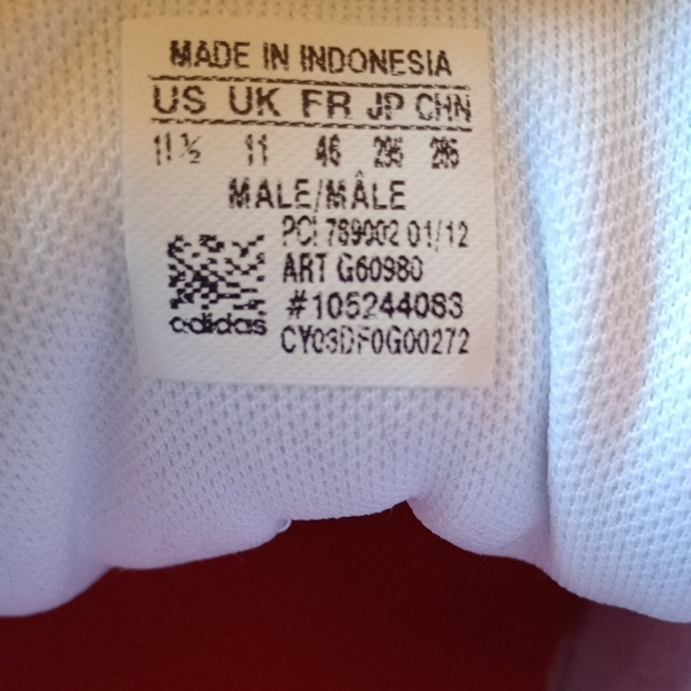 Adidas Superstar Perforated Red and White Shell Toe Sneakers Size 11.5 - Picture 7 of 9